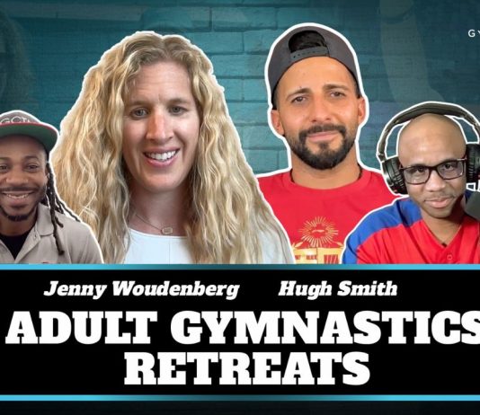 Jenny Woudenberg and Hugh Smith co-founders of Adult Gymnastics Retreats GymnasticsVille Podcast