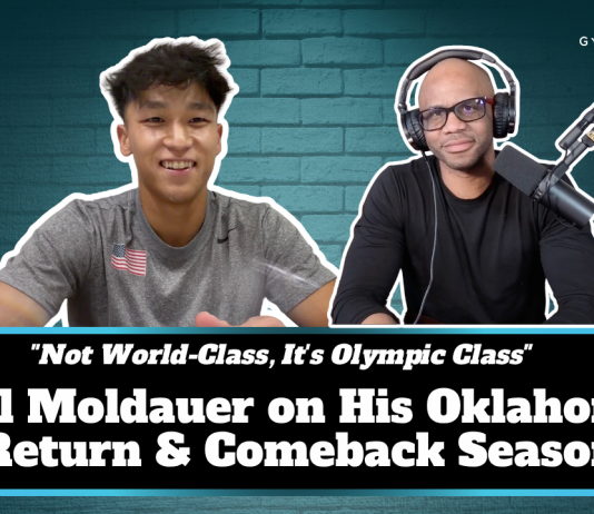 Yul Moldauer comeback interview Oklahoma return GymnasticsVille podcast 2026